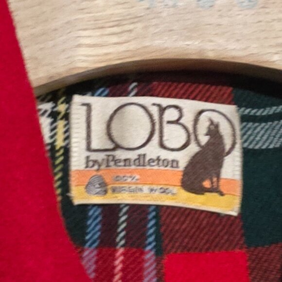 Vtg LOBO Pendleton 100% Virgin Wool Wmn's Red Coat w Rem Hood See Desc for Size - Picture 2 of 5